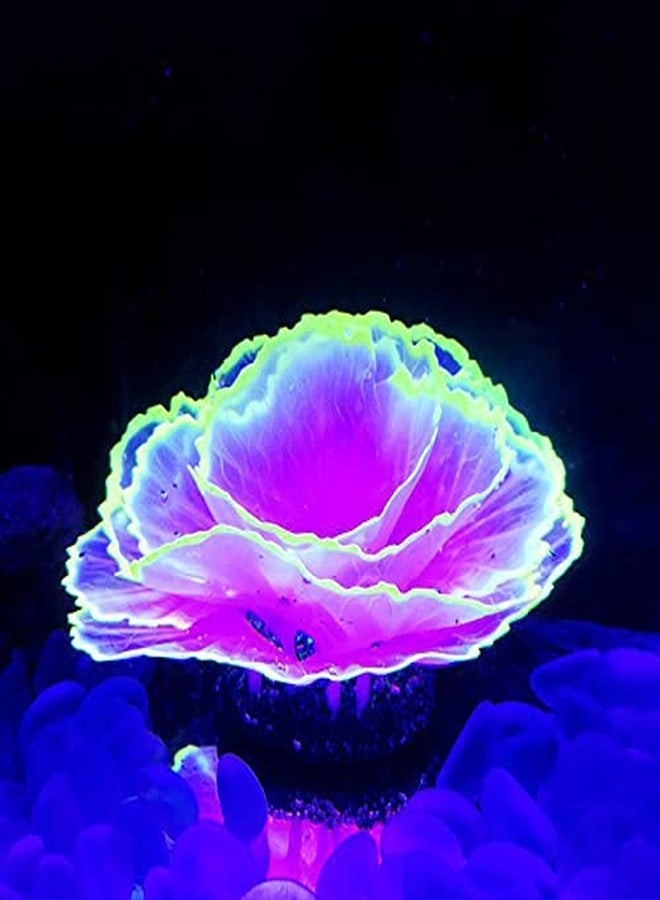 Norgail Aquarium Fish Tank Ornament Glowing Silicone Aquarium Ornaments Artificial Simulation Strip Coral Plant Decorations Landscape Purpie 1Pcs 2.75’’x3.5’’ - Image 1